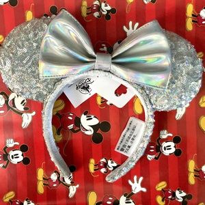 Silver Sequin Disney Minnie Mouse Ears